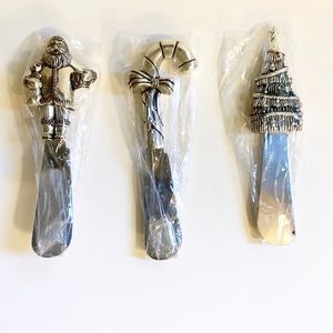 NEW 3-Pc Christmas Holiday Cheese Spreader Set